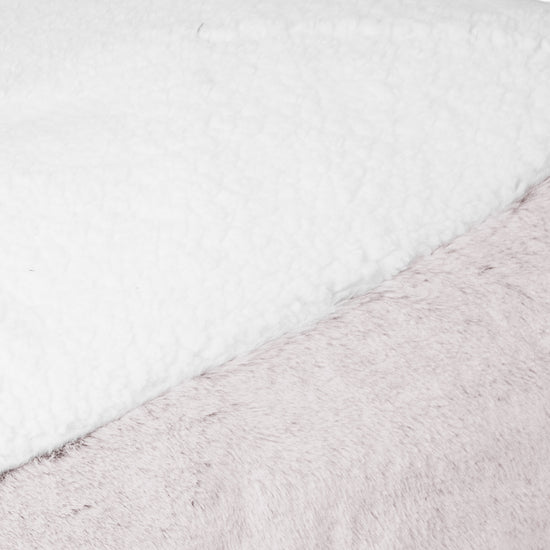 Sloucher Groot Hondenbed - Nepkonijnenbont Stoffig Roze 03