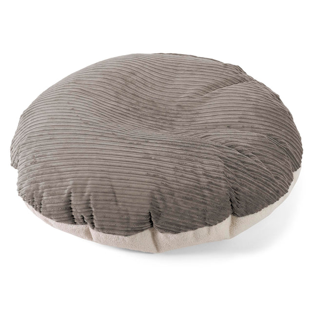 Flexforma Ronde Zitzak als Vloerkussen voor Volwassenen - Boucle & Corduroy Graphite Grijs 01