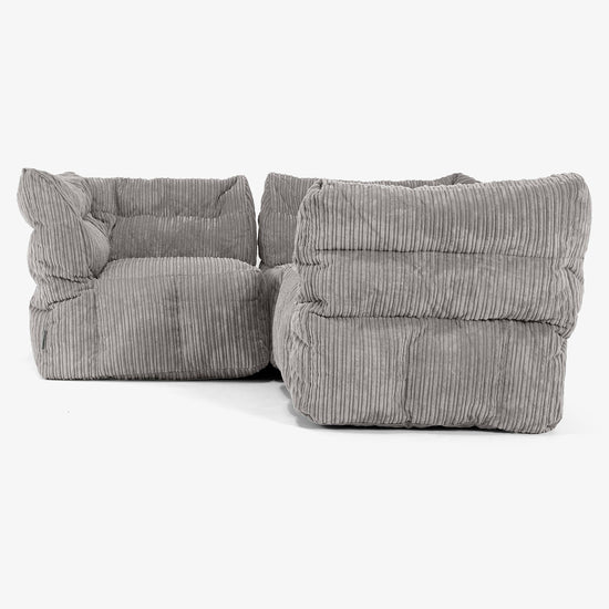 3-delige Modulaire Hoekbank - Corduroy Graphite Grijs 02