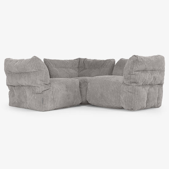 3-delige Modulaire Hoekbank - Corduroy Graphite Grijs 01