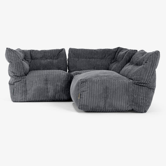 3-delige Modulaire Bank - Corduroy Zwart 04