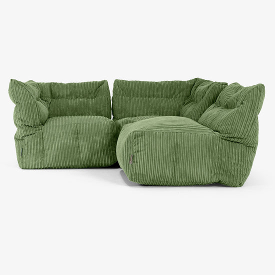 3-delige Modulaire Bank - Corduroy Bosgroen 04
