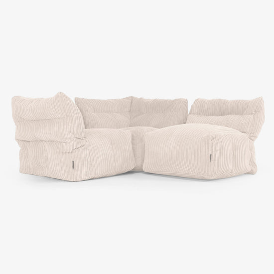 3-delige Modulaire Bank - Corduroy Ivoor 03