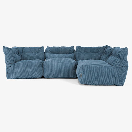 4-delige Modulaire Bank - Corduroy Marineblauw 03