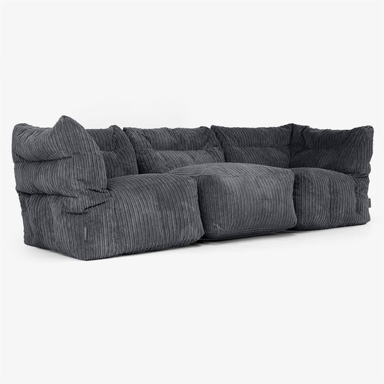 3-delige Modulaire Bank - Corduroy Zwart 02