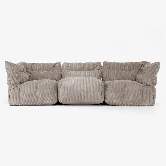 3-delige Modulaire Bank - Corduroy Beigegrijs 01