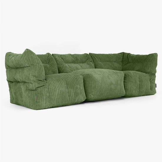 3-delige Modulaire Bank - Corduroy Bosgroen 02