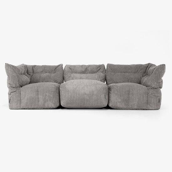 3-delige Modulaire Bank - Corduroy Graphite Grijs 01