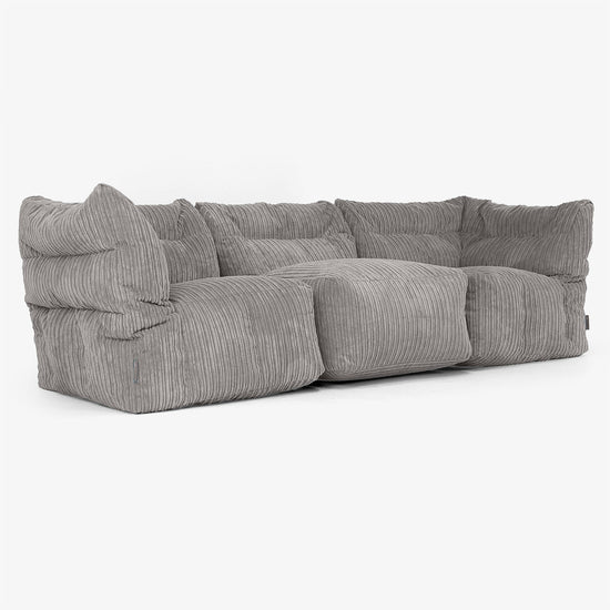 3-delige Modulaire Bank - Corduroy Graphite Grijs 02