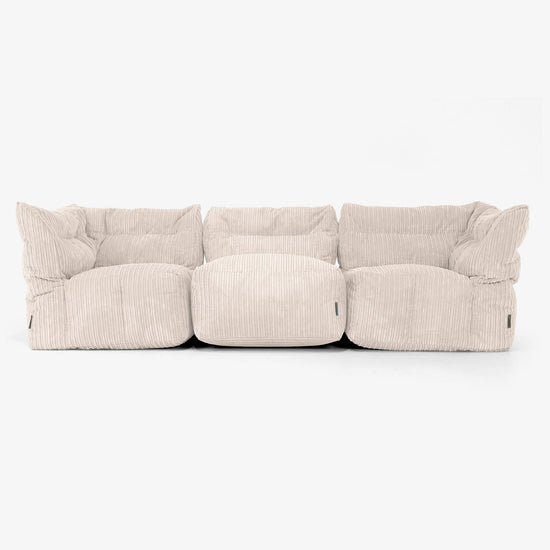 3-delige Modulaire Bank - Corduroy Ivoor 01