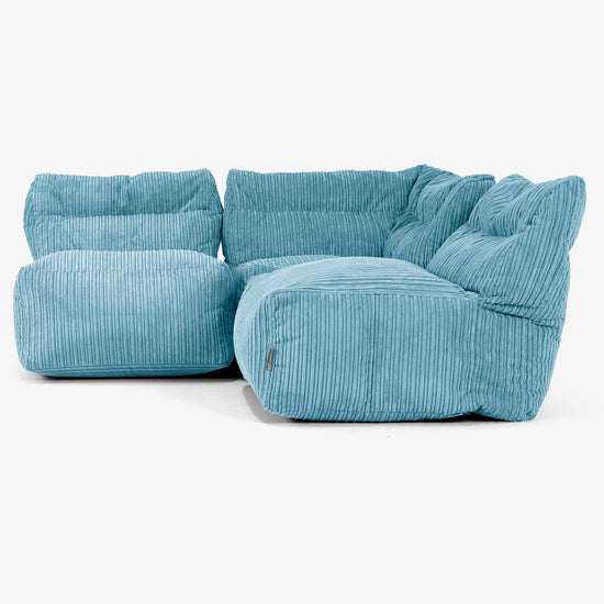 3-delige Modulaire Bank zonder Armleuningen - Corduroy Petrol 02