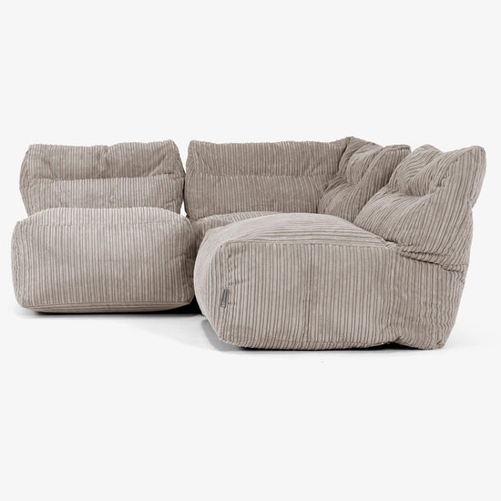 3-delige Modulaire Bank zonder Armleuningen - Corduroy Beigegrijs 02