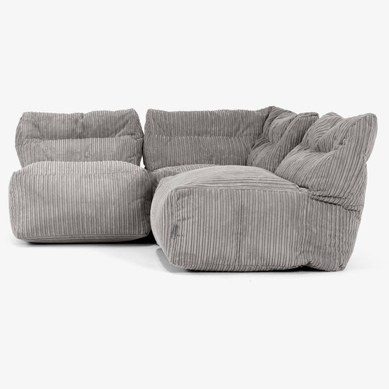 3-delige Modulaire Bank zonder Armleuningen - Corduroy Graphite Grijs 02