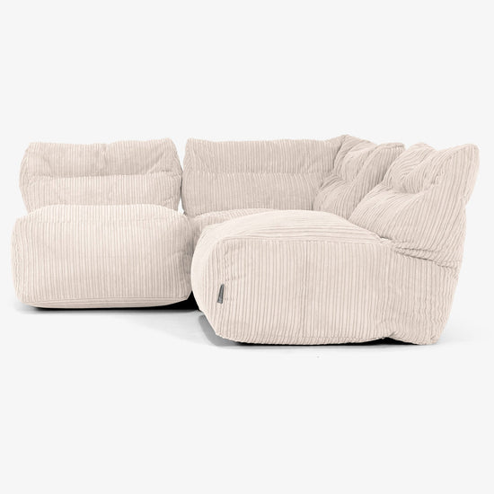 3-delige Modulaire Bank zonder Armleuningen - Corduroy Ivoor 02