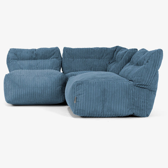 3-delige Modulaire Bank zonder Armleuningen - Corduroy Marineblauw 02