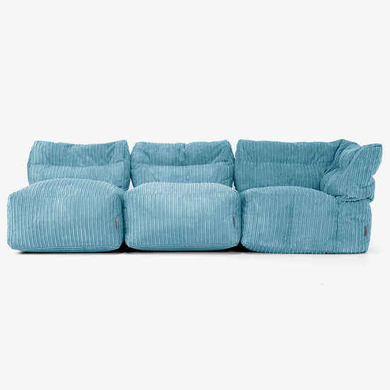 3-delige Modulaire Bank zonder Armleuningen - Corduroy Petrol 04