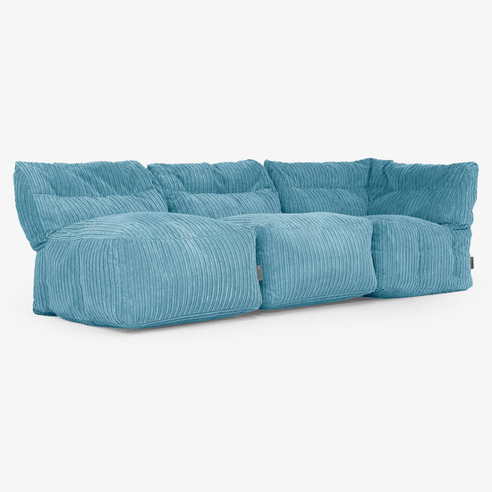 3-delige Modulaire Bank zonder Armleuningen - Corduroy Petrol 03