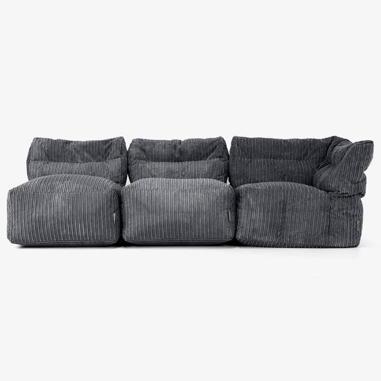3-delige Modulaire Bank zonder Armleuningen - Corduroy Zwart 04