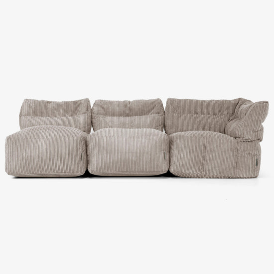 3-delige Modulaire Bank zonder Armleuningen - Corduroy Beigegrijs 04