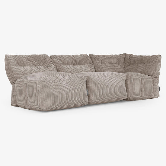 3-delige Modulaire Bank zonder Armleuningen - Corduroy Beigegrijs 03
