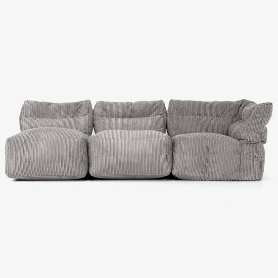 3-delige Modulaire Bank zonder Armleuningen - Corduroy Graphite Grijs 04
