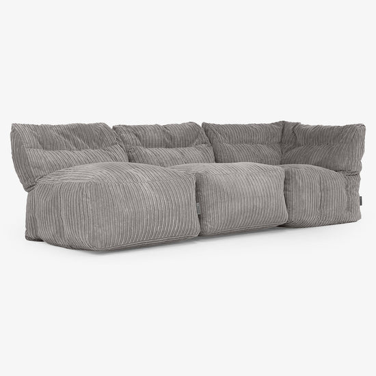 3-delige Modulaire Bank zonder Armleuningen - Corduroy Graphite Grijs 03