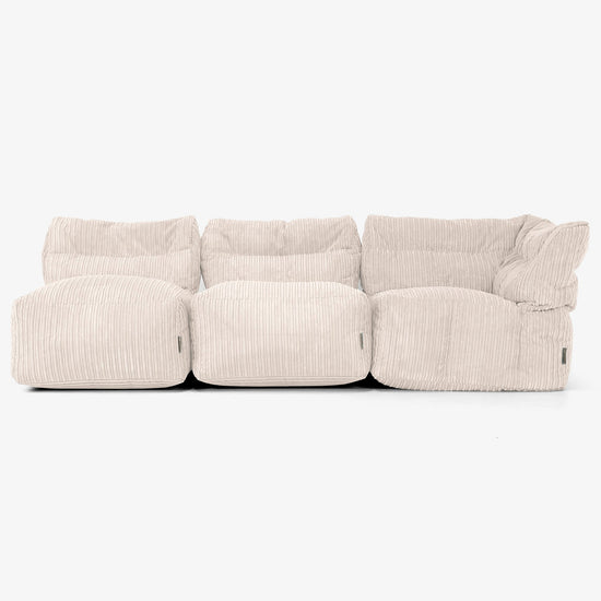 3-delige Modulaire Bank zonder Armleuningen - Corduroy Ivoor 04