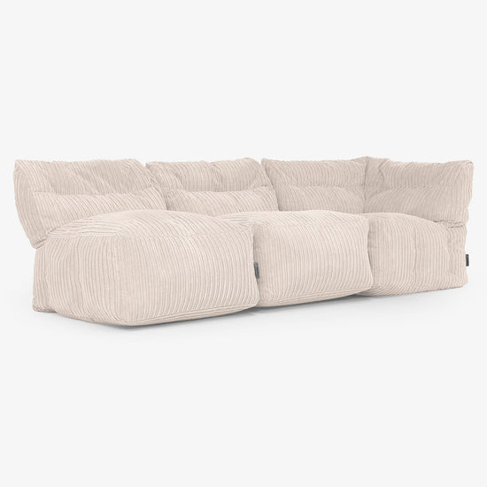 3-delige Modulaire Bank zonder Armleuningen - Corduroy Ivoor 03
