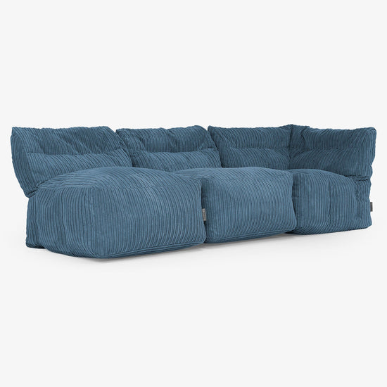 3-delige Modulaire Bank zonder Armleuningen - Corduroy Marineblauw 03