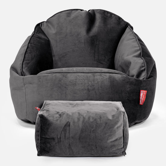 Zitzakstoel Bubble - Fluweel Graphite grijs 02