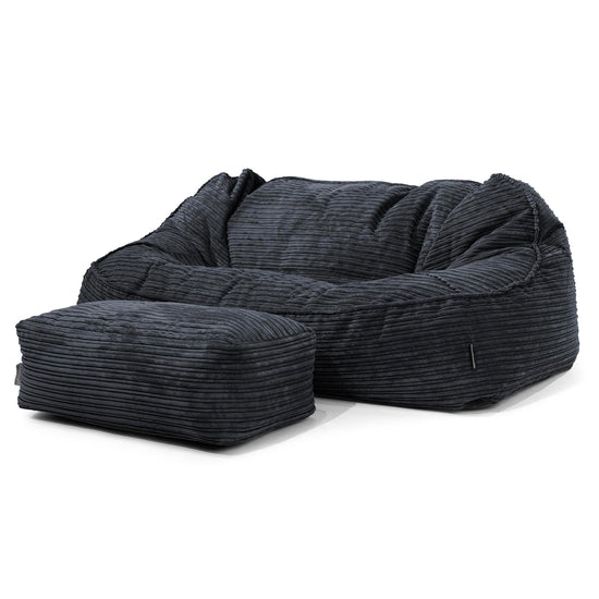 Oversized Zitzakbank Sloucher - Corduroy Zwart 02