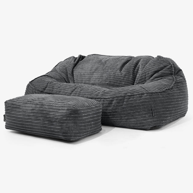 Oversized Zitzakbank Sloucher - Corduroy Zwart 02