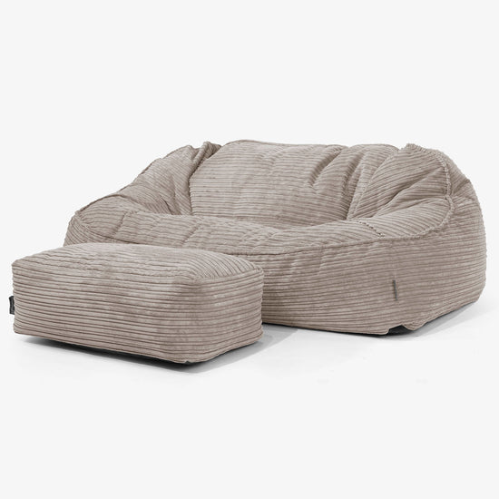 Oversized Zitzakbank Sloucher - Corduroy Beigegrijs 02