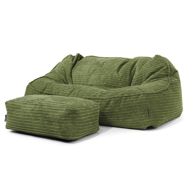Oversized Zitzakbank Sloucher - Corduroy Bosgroen 02