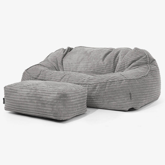 Oversized Zitzakbank Sloucher - Corduroy Graphite Grijs 02