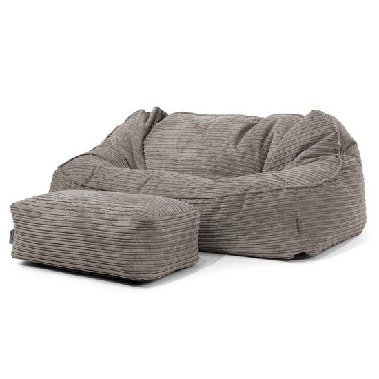 Oversized Zitzakbank Sloucher - Corduroy Graphite Grijs 02
