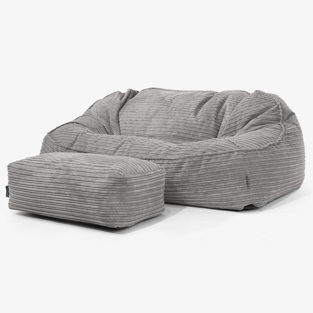 Oversized Zitzakbank Sloucher - Corduroy Graphite Grijs 02