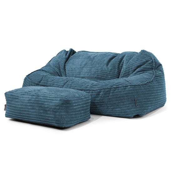 Oversized Zitzakbank Sloucher - Corduroy Marineblauw 02