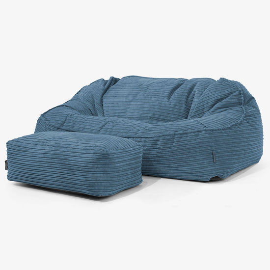 Oversized Zitzakbank Sloucher - Corduroy Marineblauw 02