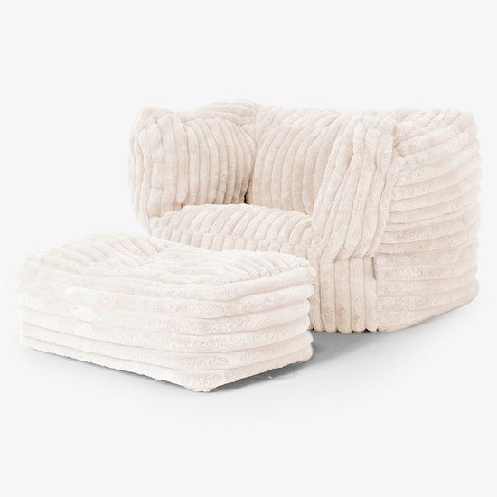 Albert Zitzak Fauteuil - Ultra Pluche Corduroy Crème 02