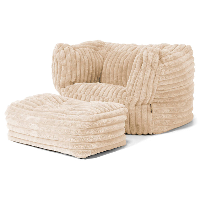 Albert Zitzak Fauteuil - Ultra Pluche Corduroy Crème 02