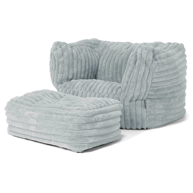 Albert Zitzak Fauteuil - Ultra Pluche Corduroy Eendenei Blauw 02