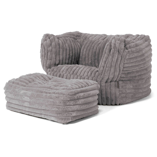 Albert Zitzak Fauteuil - Ultra Pluche Corduroy Grijs 02