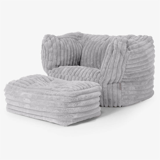 Albert Zitzak Fauteuil - Ultra Pluche Corduroy Grijs 02
