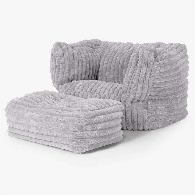 Albert Zitzak Fauteuil - Ultra Pluche Corduroy Grijs 02