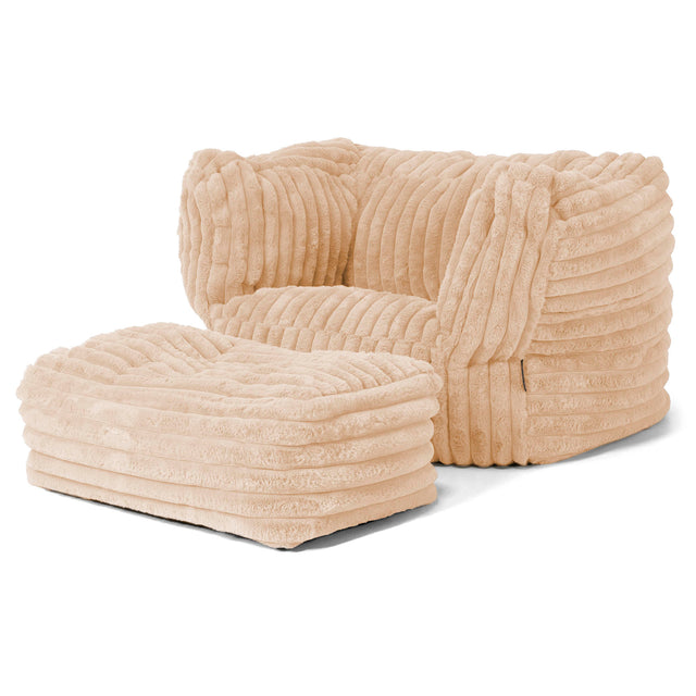 Albert Zitzak Fauteuil - Ultra Pluche Corduroy Perzik 02
