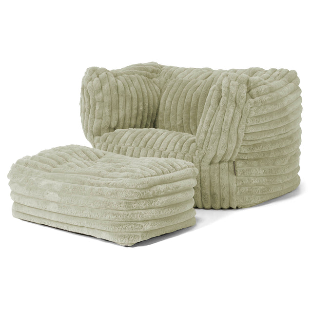 Albert Zitzak Fauteuil - Ultra Pluche Corduroy Saliegroen 02