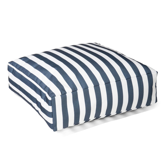 Groot Vloerkussen Buiten - Marineblauw Gestreept 01