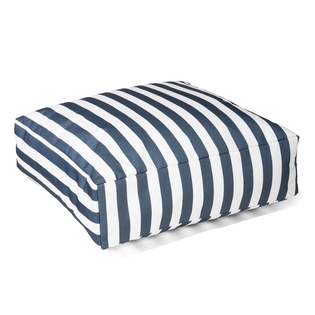 Groot Vloerkussen Buiten - Marineblauw Gestreept 01