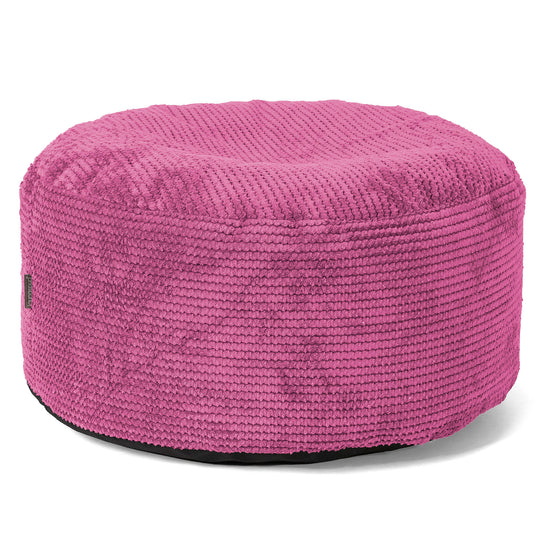Grote Ronde Voetenbank - Pompom Roze 01